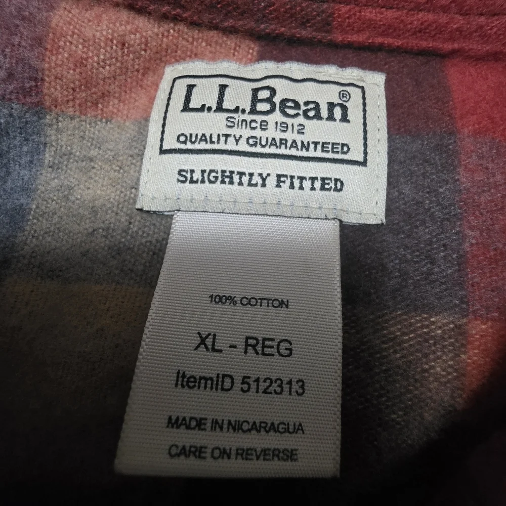 LL Bean Mens Chamois Shirt Traditional Fit Cloth Plaid Size XL